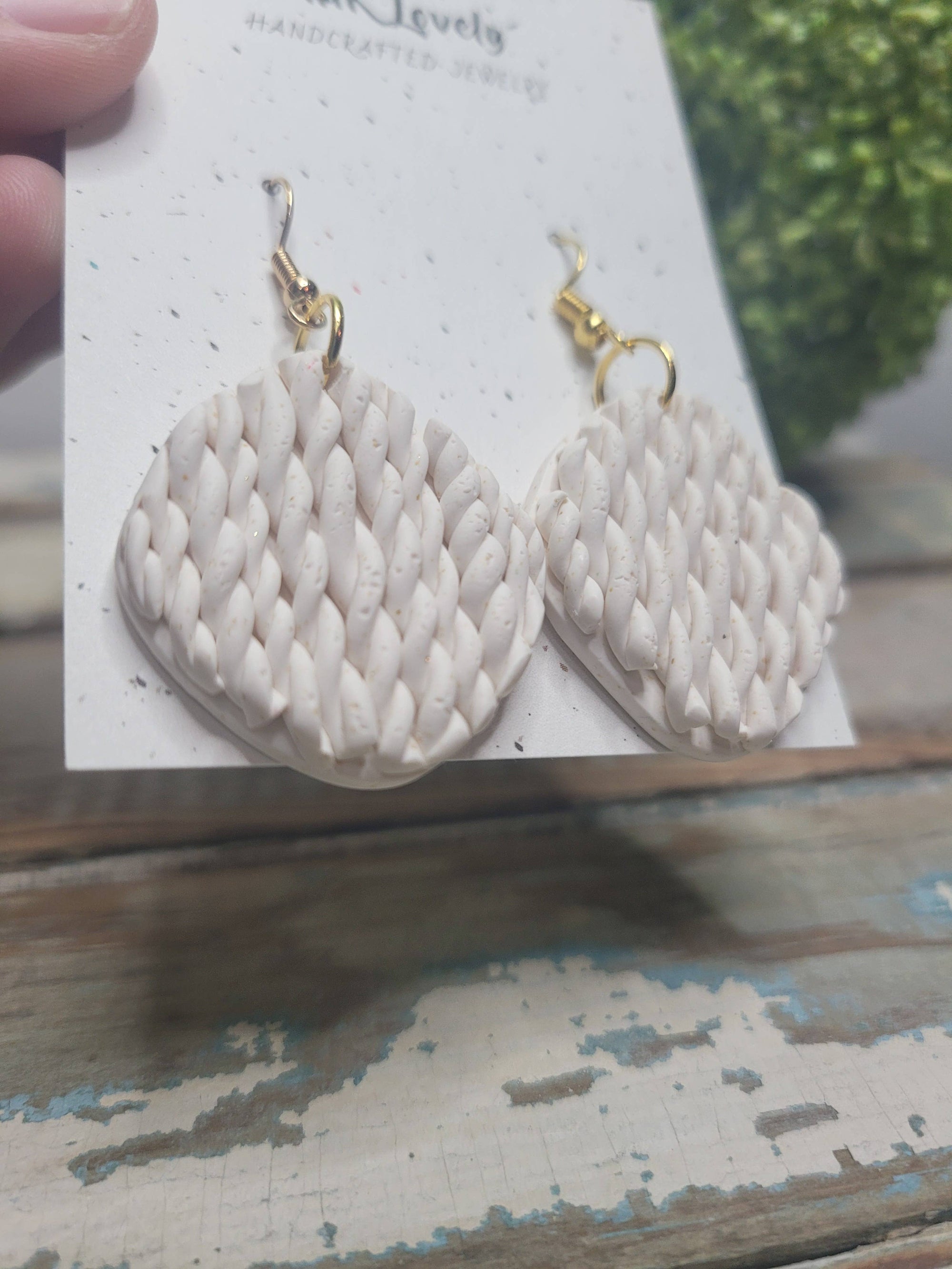 White Roped Earrings