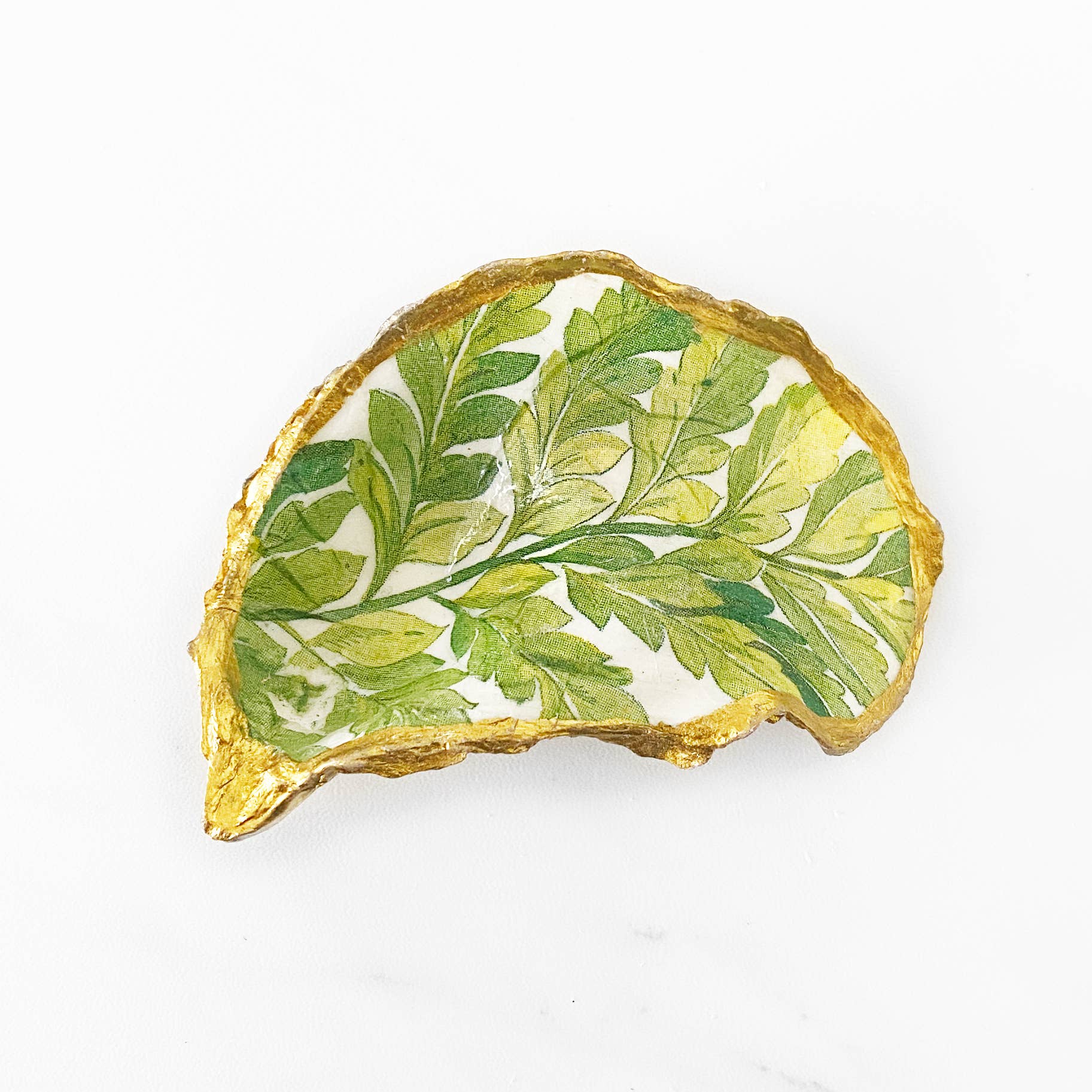 Fern Greenery Oyster Shell Trinket