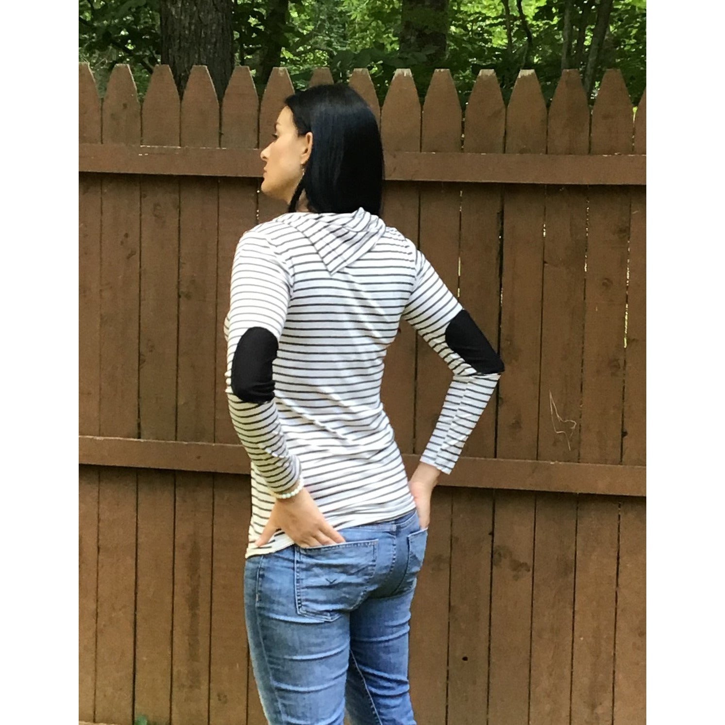 Comforable, Striped Cowl Neck Top